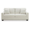Gesi Sofa with Track Arms and Accent Pillows | Ivory Corded Polyester 85"