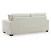 Gesi Sofa with Track Arms and Accent Pillows | Ivory Corded Polyester 85"
