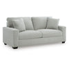 Gesi Sofa with Track Arms and Accent Pillows | Smoke Corded Polyester 85"