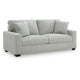 Gesi Sofa with Track Arms and Accent Pillows | Smoke Corded Polyester 85"