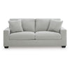 Gesi Sofa with Track Arms and Accent Pillows | Smoke Corded Polyester 85"