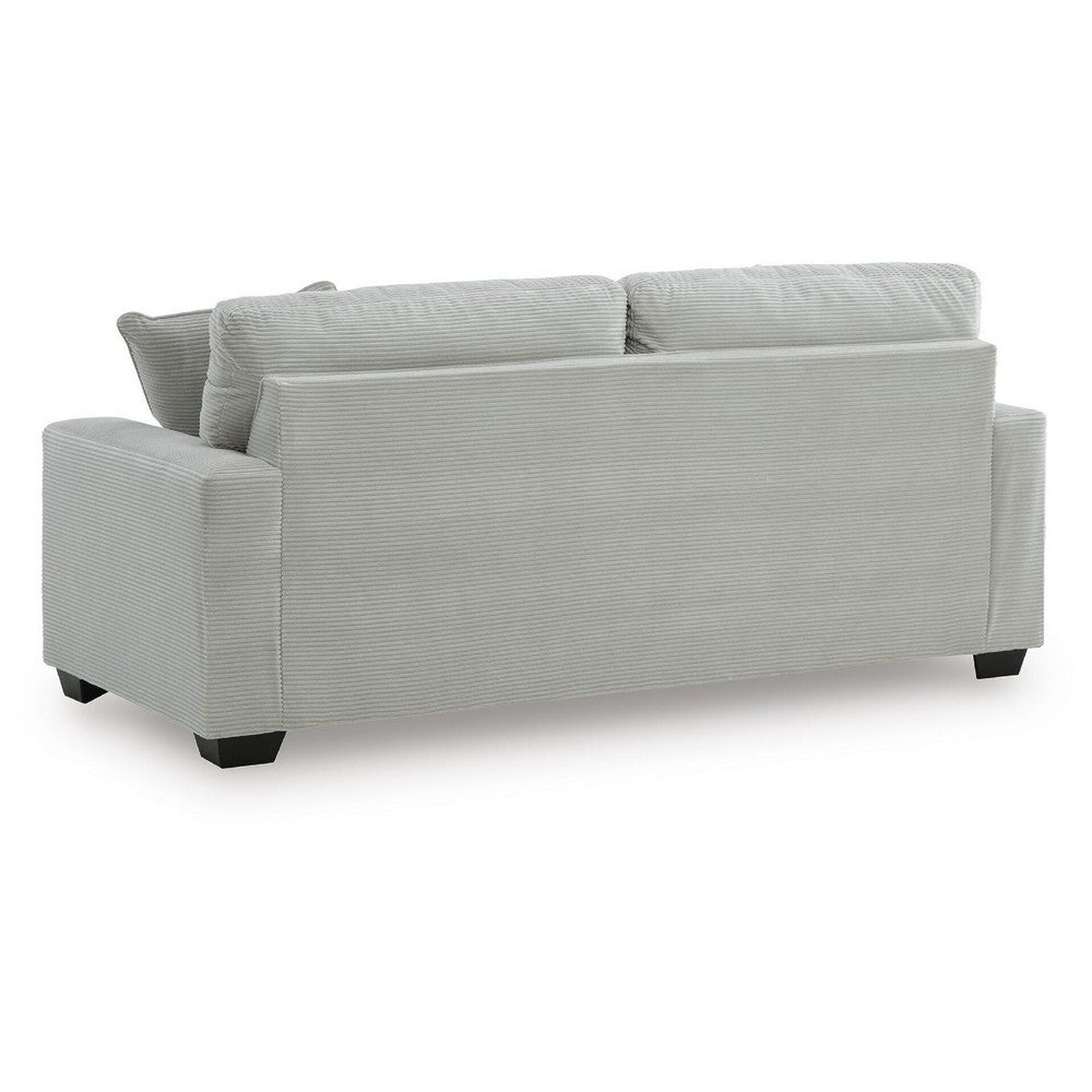 Gesi Sofa with Track Arms and Accent Pillows | Smoke Corded Polyester 85"