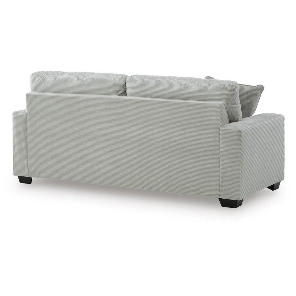 Gesi Sofa with Track Arms and Accent Pillows | Smoke Corded Polyester 85"