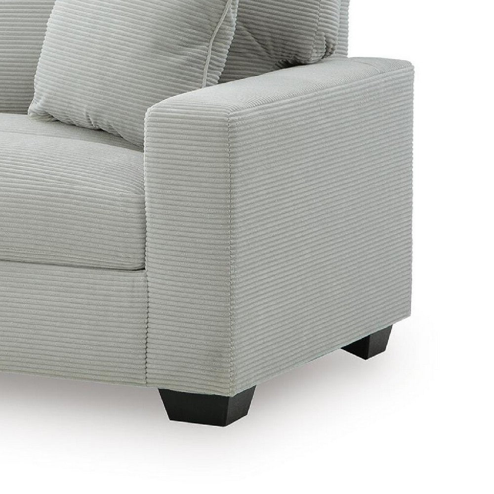 Gesi Sofa with Track Arms and Accent Pillows | Smoke Corded Polyester 85"