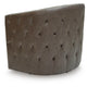 Amay Swivel Accent Chair | Barrel Design | Granite Tufted Faux Leather