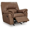 Lalie Manual Rocker Recliner  Chair | Jumbo-Stitching | Caramel Faux Leather