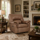 Lalie Manual Rocker Recliner  Chair | Jumbo-Stitching | Caramel Faux Leather