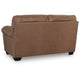 Lalie Loveseat | Corner Block Frame | Caramel Jumbo-Stitch Faux Leather 66"