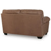 Lalie Loveseat | Corner Block Frame | Caramel Jumbo-Stitch Faux Leather 66"