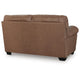 Lalie Loveseat | Corner Block Frame | Caramel Jumbo-Stitch Faux Leather 66"