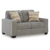 Bonny Loveseat with Track Arms and Accent Pillows | Iron Polyester 63"