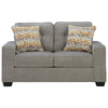 Bonny Loveseat with Track Arms and Accent Pillows | Iron Polyester 63"
