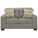 Bonny Loveseat with Track Arms and Accent Pillows | Iron Polyester 63"