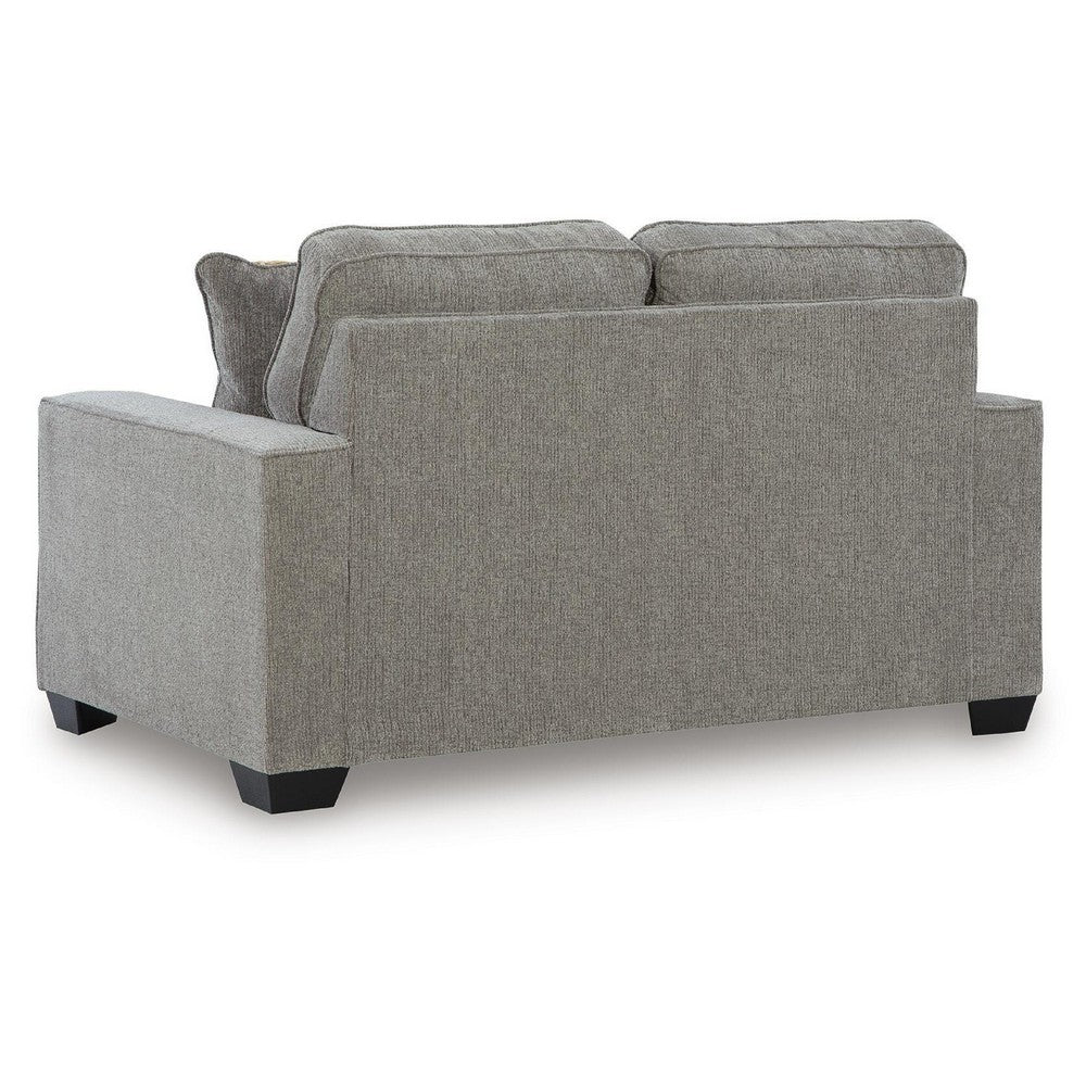 Bonny Loveseat with Track Arms and Accent Pillows | Iron Polyester 63"
