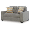 Bonny Loveseat with Track Arms and Accent Pillows | Iron Polyester 63"