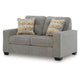 Bonny Loveseat with Track Arms and Accent Pillows | Iron Polyester 63"