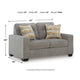 Bonny Loveseat with Track Arms and Accent Pillows | Iron Polyester 63"
