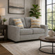 Bonny Loveseat with Track Arms and Accent Pillows | Iron Polyester 63"