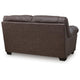 Lalie Loveseat | Corner Block Frame | Umber Jumbo-Stitch Faux Leather 66"