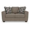 Teu Loveseat | Striped Accent Pillows | Brown-Gray Chenille 66"