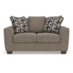 Teu Loveseat | Striped Accent Pillows | Brown-Gray Chenille 66"