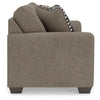 Teu Loveseat | Striped Accent Pillows | Brown-Gray Chenille 66"