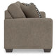 Teu Loveseat | Striped Accent Pillows | Brown-Gray Chenille 66"