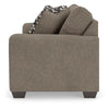 Teu Loveseat | Striped Accent Pillows | Brown-Gray Chenille 66"