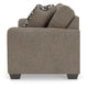Teu Loveseat | Striped Accent Pillows | Brown-Gray Chenille 66"