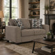 Teu Loveseat | Striped Accent Pillows | Brown-Gray Chenille 66"