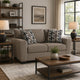 Teu Loveseat | Striped Accent Pillows | Brown-Gray Chenille 66"