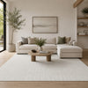 Berty Large Area Rug with Abstract Patterns | Tan-Ivory Hand-Tufted Wool 8x10