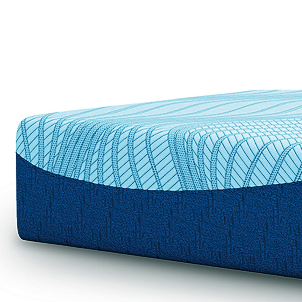 Pmy Full Mattress with Memory Foam | Firm Support | Light Blue Fabric 12"