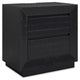 Deri Nightstand with USB Ports and Dual Drawers | Black Wood 27"