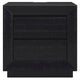 Deri Nightstand with USB Ports and Dual Drawers | Black Wood 27"