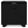 Deri Nightstand with USB Ports and Dual Drawers | Black Wood 27"