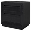Deri Nightstand with USB Ports and Dual Drawers | Black Wood 27"