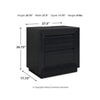 Deri Nightstand with USB Ports and Dual Drawers | Black Wood 27"