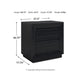 Deri Nightstand with USB Ports and Dual Drawers | Black Wood 27"