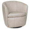 Niko Swivel Accent Chair with Barrel Back Design | Bone-White Leather
