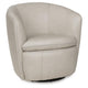 Niko Swivel Accent Chair with Barrel Back Design | Bone-White Leather
