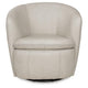 Niko Swivel Accent Chair with Barrel Back Design | Bone-White Leather