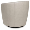 Niko Swivel Accent Chair with Barrel Back Design | Bone-White Leather