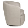 Niko Swivel Accent Chair with Barrel Back Design | Bone-White Leather