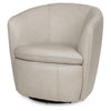 Niko Swivel Accent Chair with Barrel Back Design | Bone-White Leather