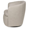 Niko Swivel Accent Chair with Barrel Back Design | Bone-White Leather