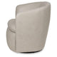 Niko Swivel Accent Chair with Barrel Back Design | Bone-White Leather