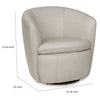 Niko Swivel Accent Chair with Barrel Back Design | Bone-White Leather