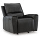 Larry Rocker Recliner Chair with Pillow Top Arms, Black Top Grain Leather