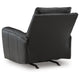 Larry Rocker Recliner Chair with Pillow Top Arms, Black Top Grain Leather
